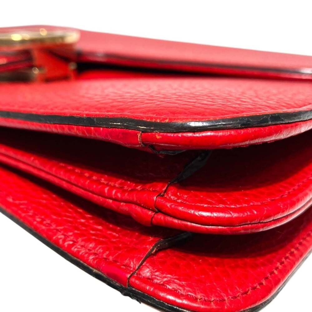 GUCCI Red Leather Shoulder Bag - Picture 5 of 9